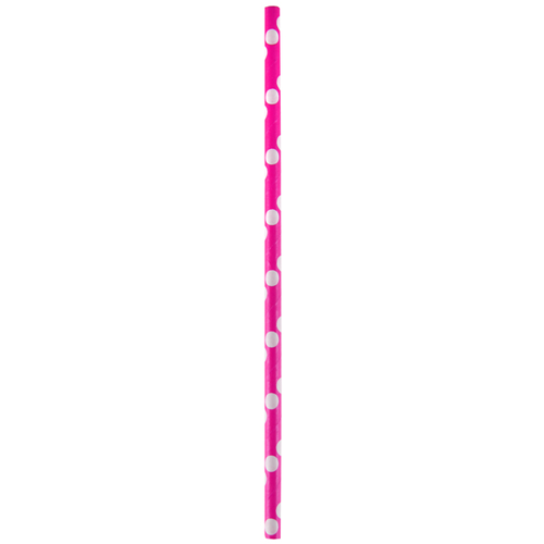 Strohhalme / Trinkhalme 'Dots' (20 Stück) - pink