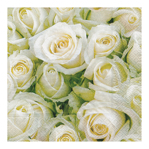 Servietten Weiße Rosen (20 Stück)