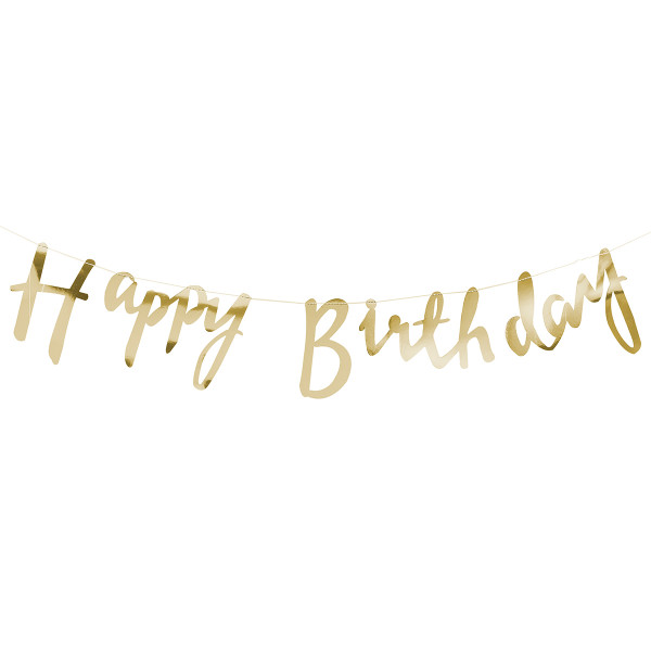 Girlande Happy Birthday - gold