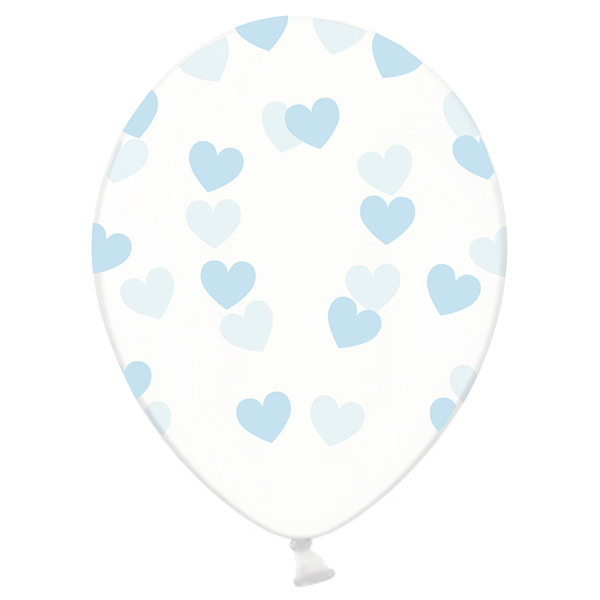 Luftballons Herzen (6 Stück) - hellblau
