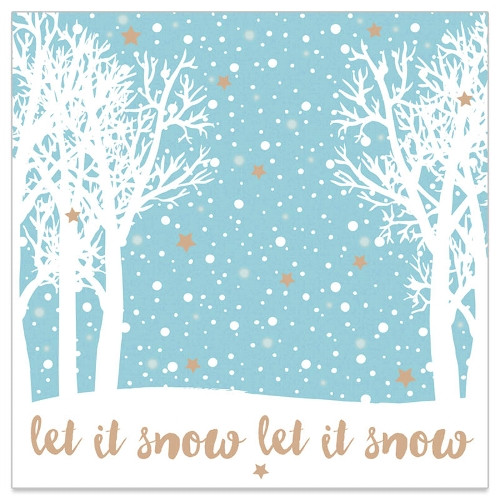 Servietten 'Let it snow' (20 Stück) - hellblau