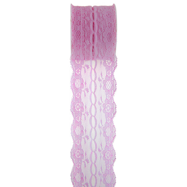 Dekoband 'Spitze Blüte', 50 mm x 3 m - rosa