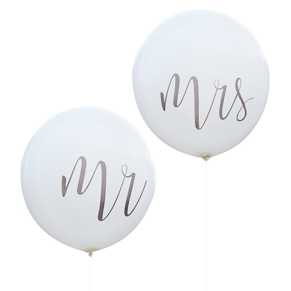 Luftballons Mr & Mrs 91 cm (2 Stück)