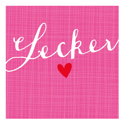 Servietten 'Lecker' (20 Stück) - pink