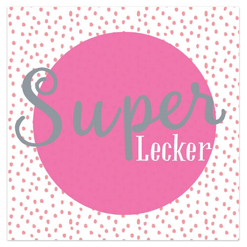 Servietten 'Super lecker' (20 Stück) - pink