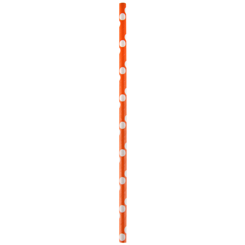 Strohhalme / Trinkhalme 'Dots' (20 Stück) - orange
