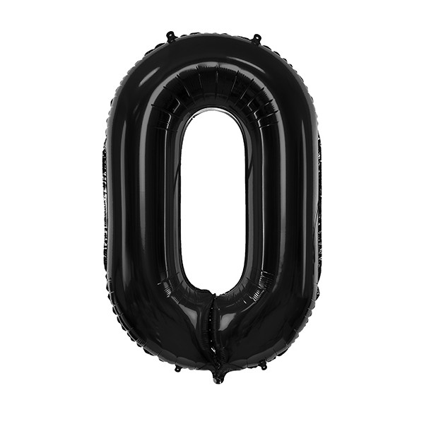 Folienballon '0' 86 cm - schwarz