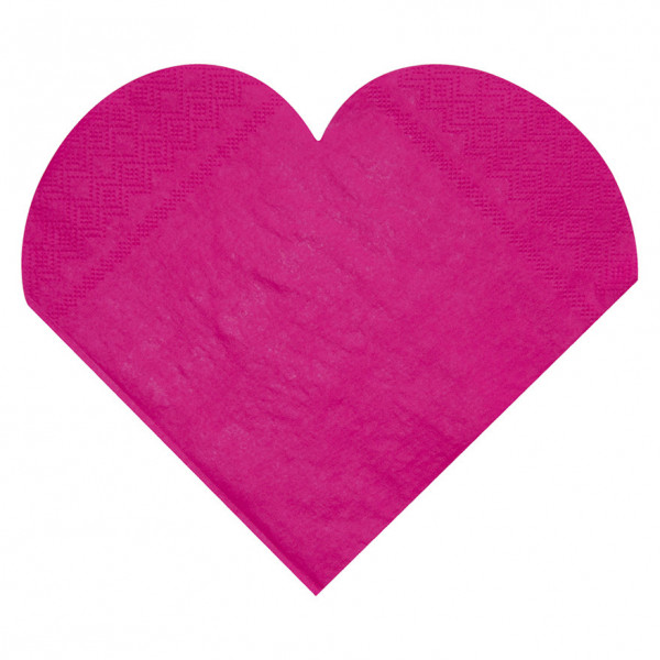 Servietten Herz (20 Stück) - pink