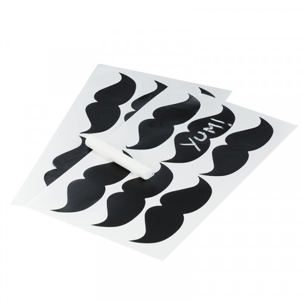 Tafel Sticker / Aufkleber Schnurrbart (12 Stück)
