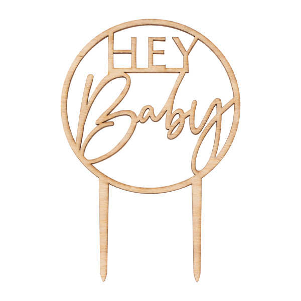 Botanical Baby Tortenstecker 'Hey Baby' Holz