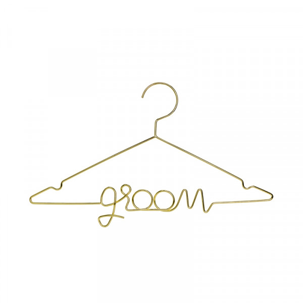 Kleiderbügel 'Groom' für die Hochzeit - gold