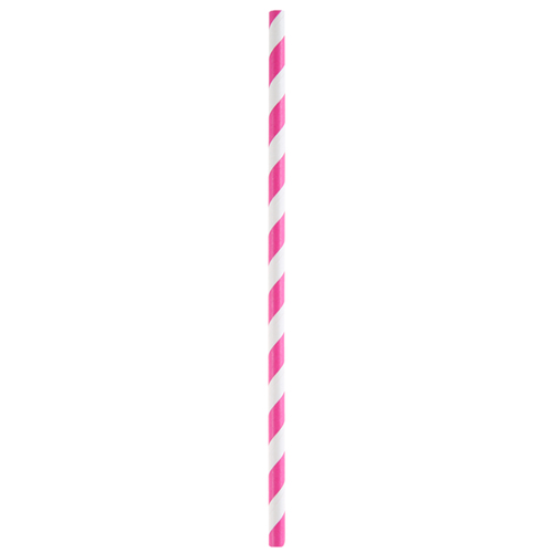 Strohhalme / Trinkhalme 'Streifen' (20 Stück) - pink