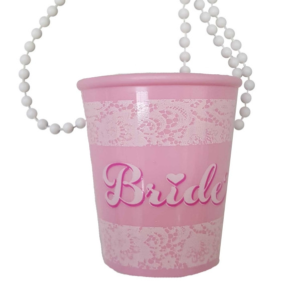 Shot-Glas mit Kette 'Bride' - rosa