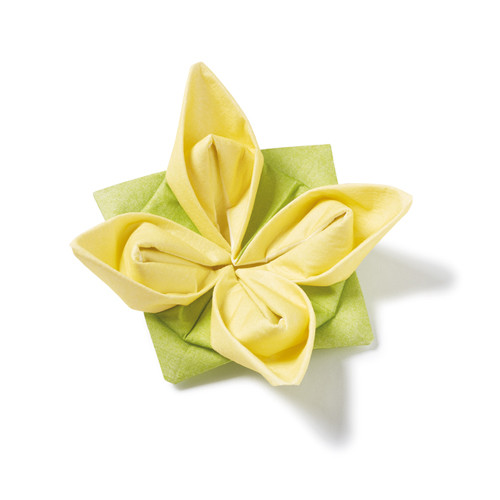Dinnerservietten Origami Seerose (12 Stück) - gelb