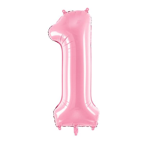 Folienballon '1' 86 cm - rosa