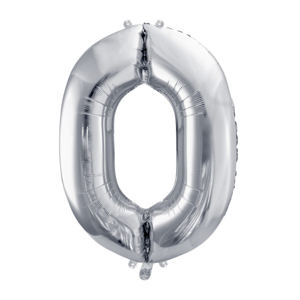 Folienballon '0' 86 cm - silber