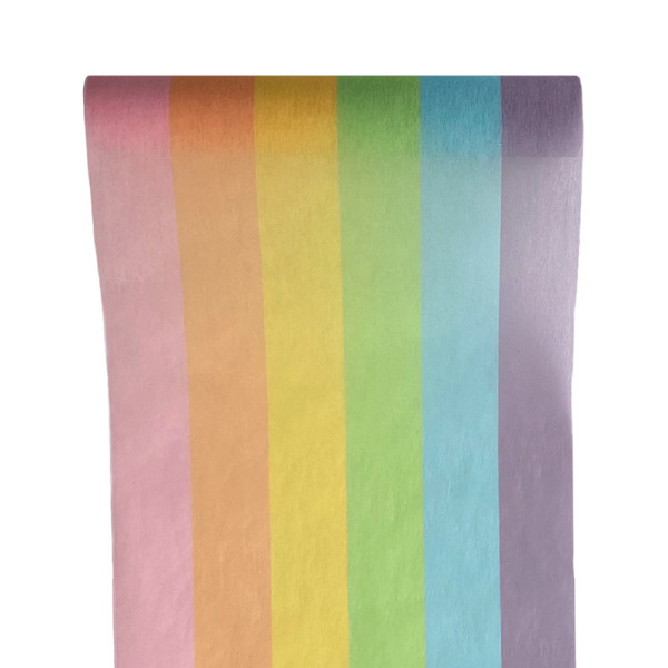 Tischläufer Vlies 30 cm x 5 m - Regenbogen pastell