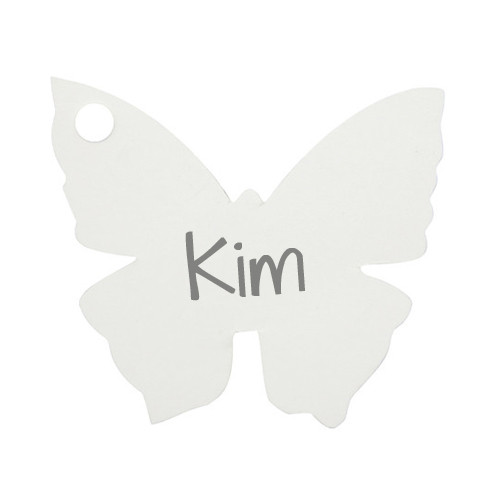 Anhänger / Tischkärtchen Schmetterling (10 Stück) - weiß